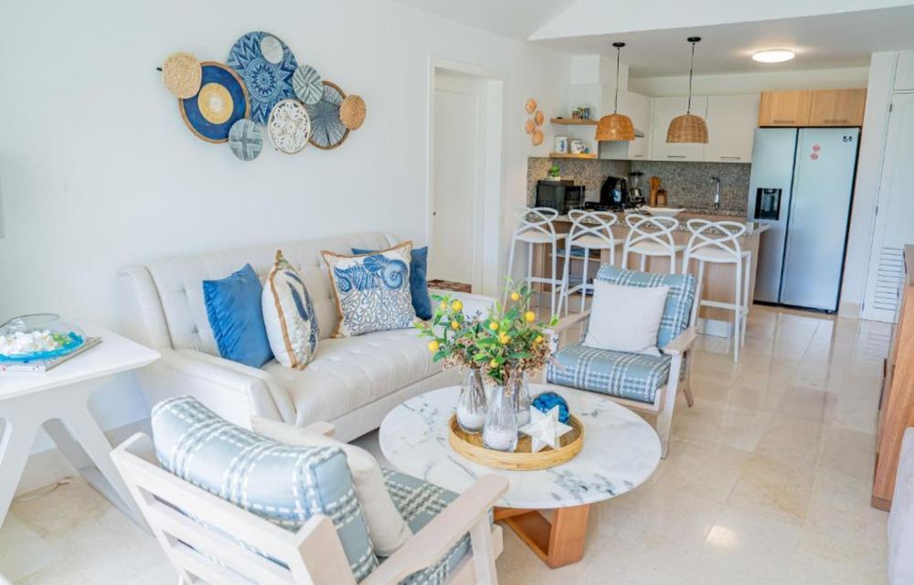 Living room and kitchen